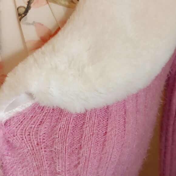 Baby Phat x Forever 21 Fuzzy Cardigan Sweater Barbiecore - Picture 3 of 10